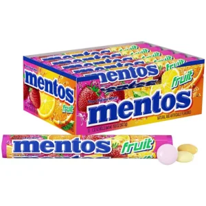 Mentos Candy, Mint Chewy Candy Roll, Fruit, Non Melting, Holiday, Party, Concessions, Office, 14 Pieces (Bulk Pack of 15) - Packaging May Vary