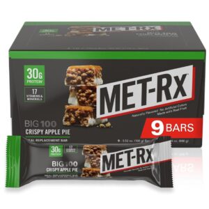 MET-Rx Protein Plus Bar, Snack, Gluten Free, 85g, 9 Count - Crispy Apple Pie