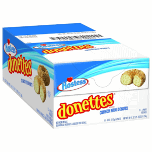 Hostess Donettes Mini Donuts, Powdered Sugar (Pack of 10) - Crunch