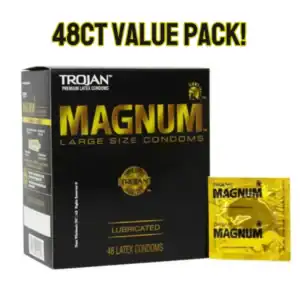 Trojan Magnum Large Lubricated Condoms – 48 Count