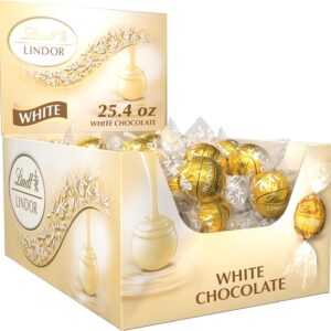 Lindt Lindor Chocolate Truffles – 60 Count Box - White Chocolate